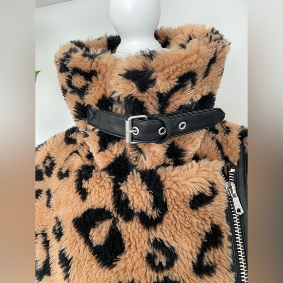 Avec Les Filles Faux Fur Moto Teddy Jacket - Picture 7 of 16